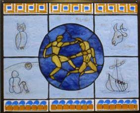 Griechische Mythologie in Kunstglas von Mathias Oehlert